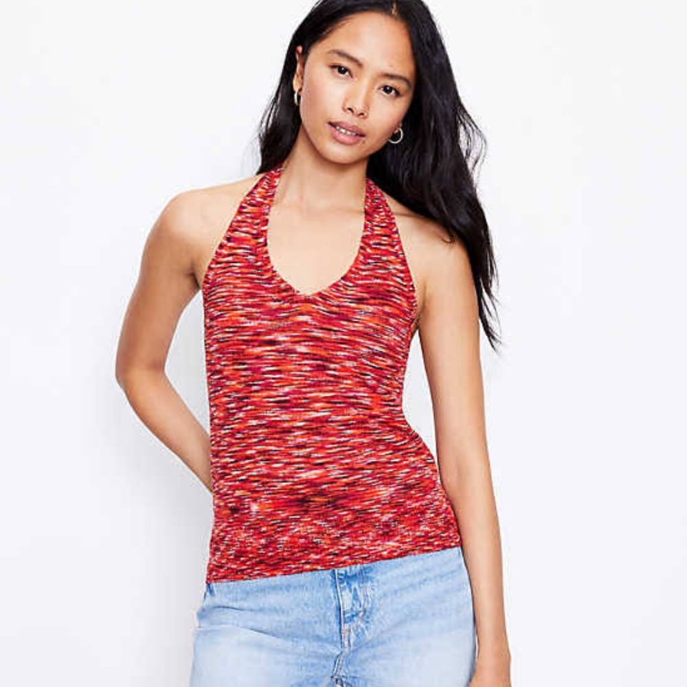Red Knit Halter Tank